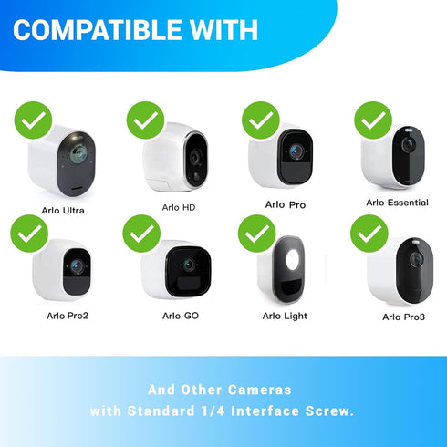 Adjustable Wall Mount for Arlo Pro/Pro 2,/Ultra/Pro 3/Pro 4/ Essential Spotlight Camera, Indoor/Outdoor Mounting Bracket for Your Surveillance Cam...