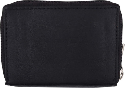 Marshal Genuine Leather Credit Card Holder Wallet Accordion Double Zipper with Id window...
