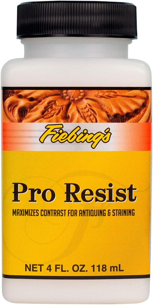 Fiebing's Pro Resist (4 oz) - Maximize Contrast for Antiquing, Staining, Dyeing Leather - Top Finish Resists Moisture, Sun & Dirt - Seal & Protect...