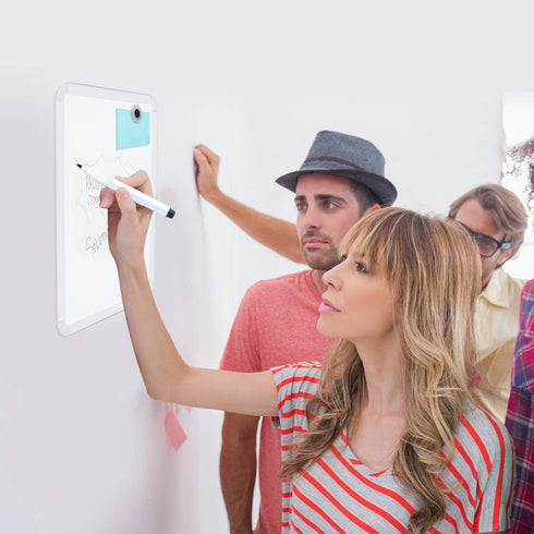 Magnetic Dry Erase Board for School Locker, 8.5" x 11", White-framed with Marker and 2 Magnets - Small Whiteboard for School, Home, Office, Travel...