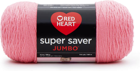 RED HEART E302 Super Saver Jumbo Yarn, Perfect Pink, 10.5 x 5 x 5......