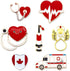 Cute Medicine Enamel Lapel Pin Set, LEEFONE 7 PCS Cartoon Stethoscope Heart Beat Badges Brooch Pins for Doctor Nurse Medical Students Clothing Bag...
