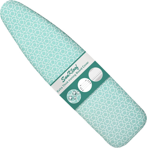 Extra Thick Ironing Board Cover and Pad,15x54 Reflective Silicone Ironing Board Cover Resist Scorching and Staining Standard Size Ironing Board Co...