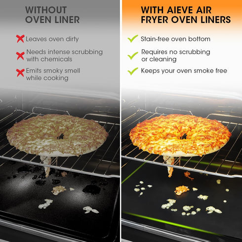 Aieve Air Fryer Liners for Ninja Foodi Air Fryer, 12"X12" Reusable Toaster Oven Liners for Bottom of Oven, Non-Stick Heat Resistant Oven Mat Compi...