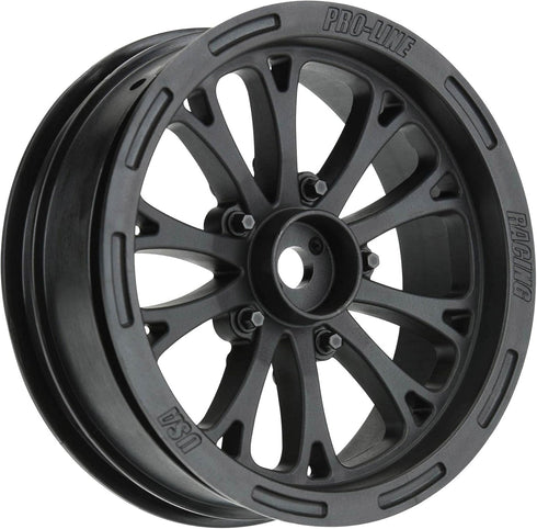 Pro-Line Racing 1/10 Pomona Drag Spec Front 2.2" 12mm Drag Wheels (2) Black, PRO277503...