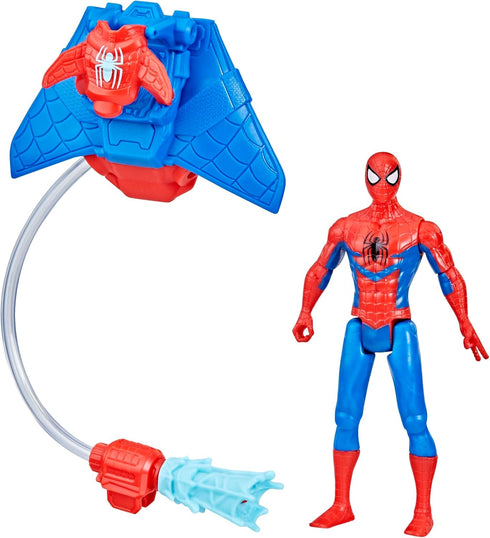 Marvel Spider-Man Aqua Web Warriors 4-Inch Spider-Man Action Figure with Refillable Water Gear Accessory, Action Figures for Boys and Girls 4 and ...