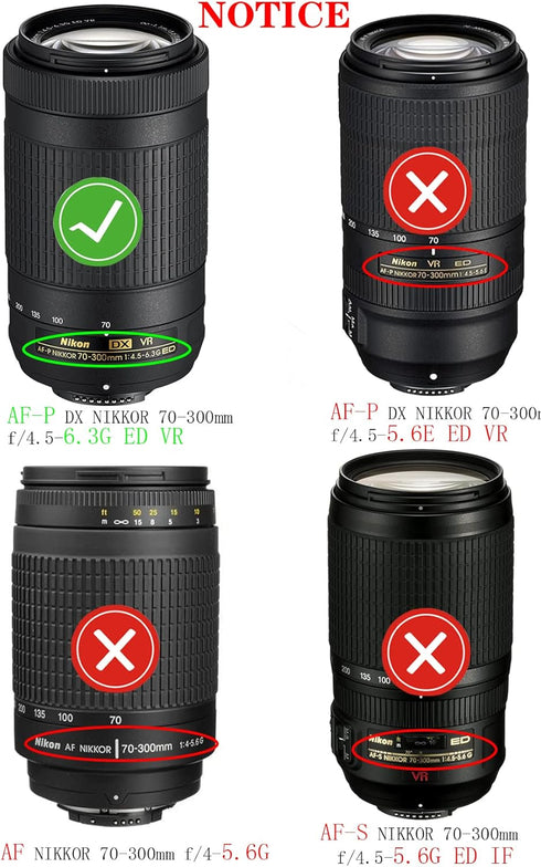 HB-77 Lens Hood Shade for Nikon AF-P(Not for AF-S) DX NIKKOR 70-300mm f/4.5-6.3G ED VR,HUIPUXIANG 58mm Lens Hood Black...