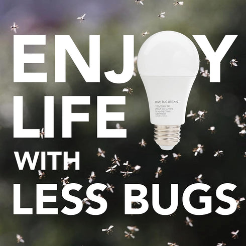 Norb Bug Reduction Light Bulb BUG LITE 9W LED. Indoor/Outdoor Amber Lights for Keeping Bugs Away from Garage, Porch, Patio, Deck, Campsite. Double...