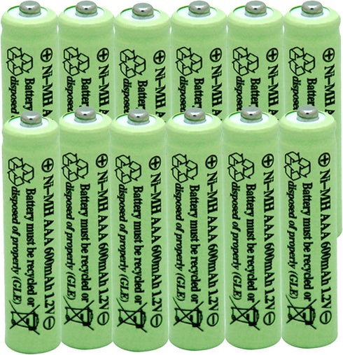 Solar Light Batteries AAA Triple A NIMH 600mAh 1.2V Rechargeable for Garden Lights Remotes Mice(12Pcs)...