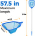 Swimming Pool Skimmer Net Total Length 57 inches, Leaf Rake Net with 4 Section Telescopic Aluminum Pole for Fast Cleaning Ponds, Hot Tub, and Spas...