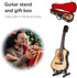 Wooden Miniature Guitar with Stand and Case, 5.9in Black Miniature Guitar Mini Guitar Model Guitar Figurine Mini Guitar Toy Birthday Gift Home Dec...