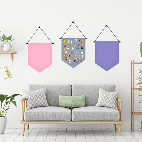 Wall Hanging Brooch Organizer Storage Board Colorful Enamel Pin Badge Canvas Display Banner Earrings Case Collection Holder 12.6x10in(Not Include ...