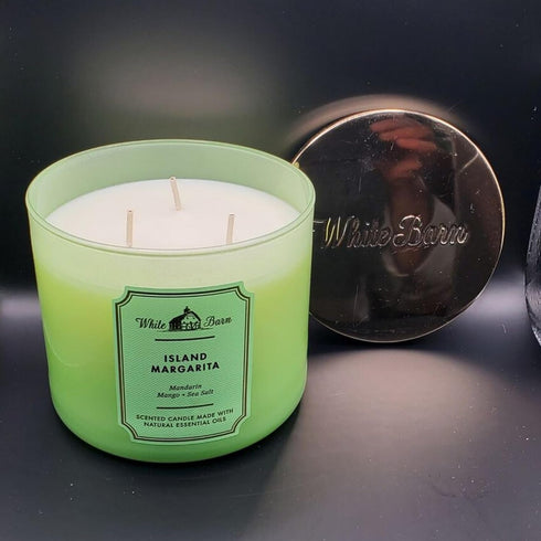 Bath and Body Works, White Barn 3-Wick Candle w/Essential Oils - 14.5 oz - 2021 Core Scents! (Island Margarita)...