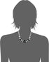 Nine West womens Silver-Tone and Black Agate 16" Frontal Necklace, 16" + 2" Extender...
