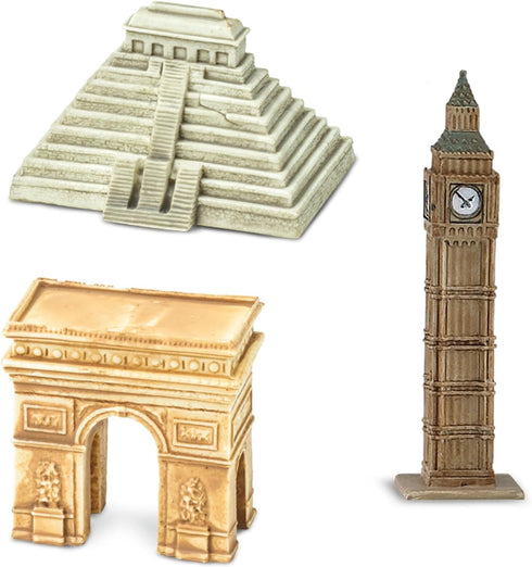 Safari Ltd. Around The World TOOB - 10 Figurines: Leaning Tower of Pisa, Eiffel Tower, Taj Mahal, Statue of Liberty, Giza Pyramids, & More - Educa...