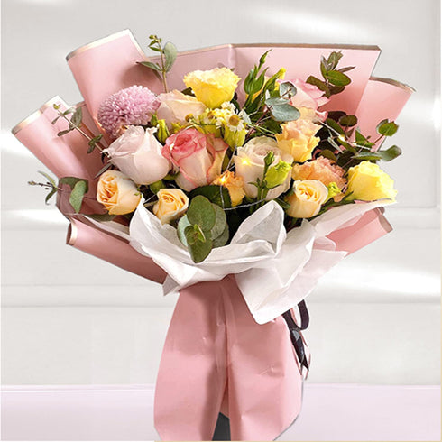 20PCS Flower Wrapping Paper Waterproof Flower Wrapping Paper Gift Packaging Paper,DIY Crafts Gift Box Packaging (Pink)...