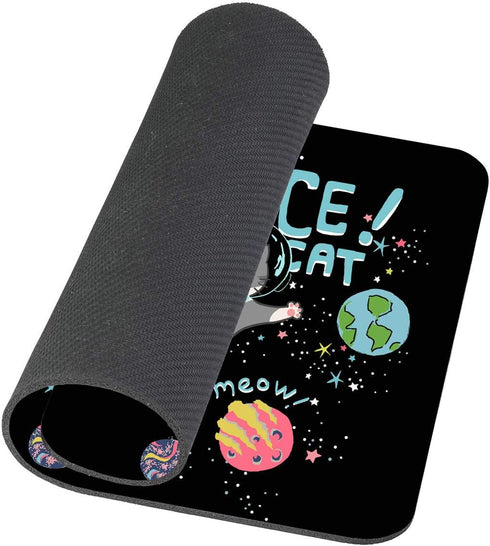 Gaming Mouse Pad Custom, Cute Space Cat Customized Rectangle Non-Slip Rubber Mousepad Gaming Mouse Pad...