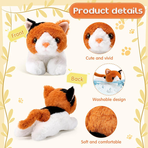 3 Pcs 9 Inch Cat Stuffed Animal Plush Cat Cute Stuffed Cat Plush Toys Small Cat Stuffed Animal Sleeping Gifts for Boys Girls School Pet Party Favo...