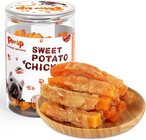 Dog Treats Chicken Jerky Wrapped Sweet Potato, Natural Ingredients w/Taurine, Grain Free Dog Treats, 12.5 oz...