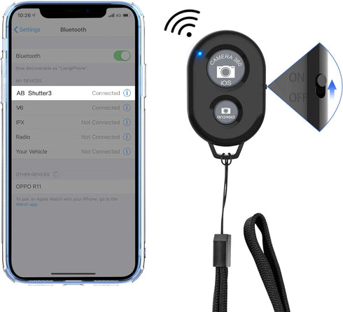 Wireless Camera Remote Shutter for Smartphones (2 Pack), Zttopo Wireless Phone Camera Remote Control Compatible with iPhone/Android Cell Phone - W...