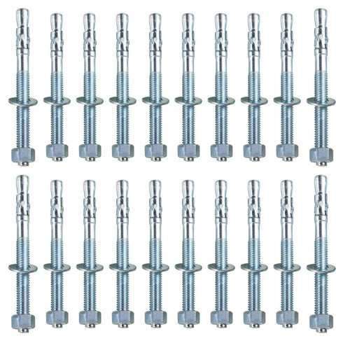 1/4"x2-1/4" Wedge Anchor by Zinced of Heavy-Duty Fastener for Cement and Concrete (20pcs Pack)...