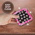 3dRose cst_61793_2 Cute Black Skulls with Bows on Pink Zebra-Soft Coasters, Set of 8...