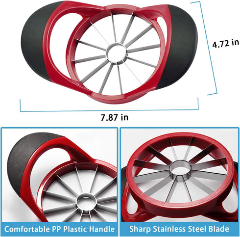 Apple Cutter Slicer & Corer Kit - 12-Blade Apple Slicer & Corer, Includes 3 Premium Stainless Steel Fruit Forks...