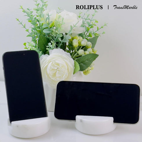 Luxury Marble Cell Phone Stand Holder for Popular Smartphones (1 Pcs) - Real Solid Marble Mobile Phone Stands as Office Desk or Kitchen Countertop...