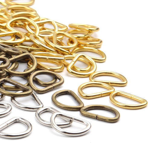 BronaGrand 120 Pieces 1/2inch Metal D Ring Buckles D-Ring Loop for Handbag Purse Clothes DIY Accessories,3 Colors...