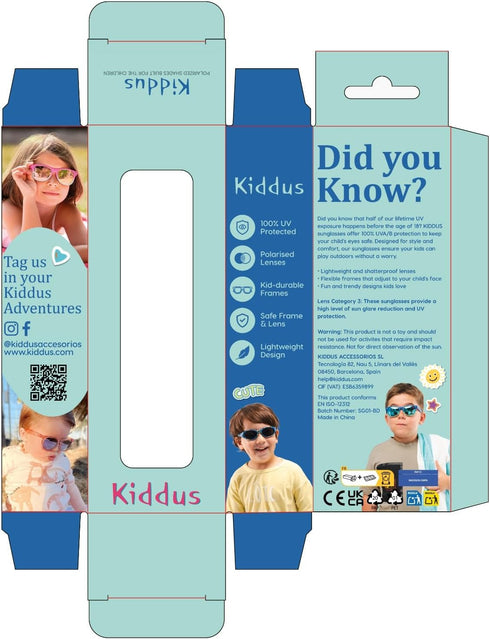 Kiddus Sunglasses for Newborn Baby. Age 0-2 years. UV Protection UV400. Adjustable Soft Neoprene Band. Unbreakable. BPA Free...