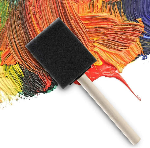 20 Pcs 2 Inch Foam Paint Brushes Wood Handle Sponge Brush Paint Sponges Painting Tools for Acrylic Painting Staining Varnishes...