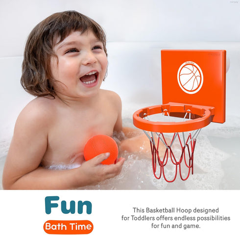 Bath Toys - Bathtub Basketball Hoop for Kids, Toddlers - Mold Free Bath Toys with 3 Strong Suction Cups and 4 Soft and No Hole Balls - Fun Toddler...