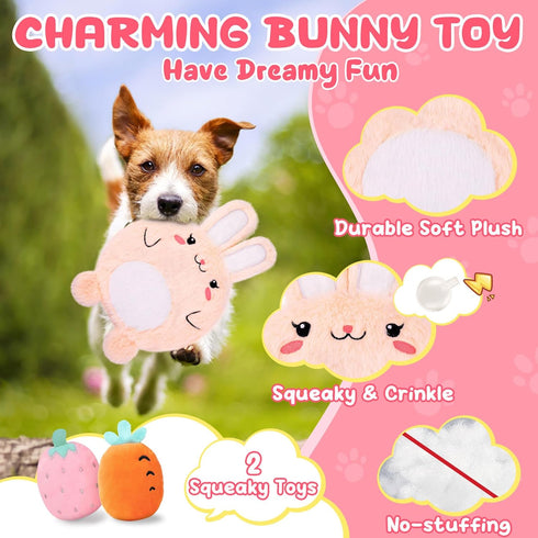 Pink Puppy Toys - 9 Pack Puppy Chew Toys for Teething, Interactive Dog Toys for Puppies, Small Dog Toys with Squeaky Toys, Treat Ball and Ropes...