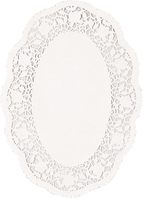 White Oval Doilies | 10.25" x 14" | Party Supply...