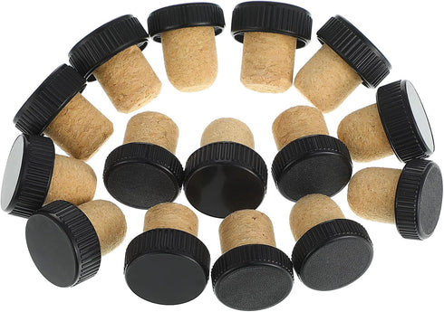 24 Pieces Cork Plugs Stoppers Tasting T-shape Wine Corks with Plastic Top Wooden Wine Bottle Stopper Bottle Plugs Replacement for Beer, Glass Bott...