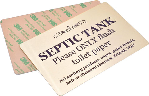 Septic tank Sign - aluminium composite with adhesive, notice, plaque for toilets, bathrooms, W.C, loo. rest room (Gold)...