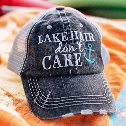 Lake Hair Dont Care Womens Trucker Hat Cap by Katydid,Teal,One Size...