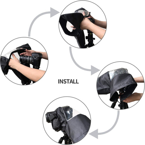 WANBY Waterproof Camera Rain Cover Professional Soft Black Camera Rain Covers for All DSLR SLR Cameras...