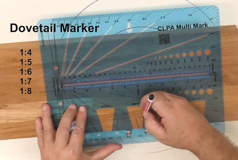 Multi Mark Tool - Can be a square, angle marker, protractor, centreline scribe, circle scribe, ruler and offset scribe, large circle centre finder...