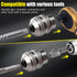 Topec Tap Socket Set, 2-Piece 1/2"DR x M13~M19 Adjustable Tap Chuck Tool with a 1/2"Socket Adapter, Tap Handle for Taps, Reamers, Screw Extractors...