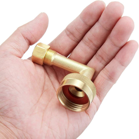 Litorange 2 Pack Lead-Free Brass W10685193 Dishwasher Swivel Gooseneck Elbow Hose Fitting, 3/4" GHT by 3/8" Inch Compression