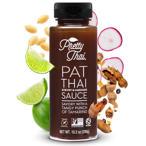 Pretty Thai Pat Thai Sauce, Gluten Free Certified Non-GMO Authentic Pad Thai Stir Fry Sauce & Rice Noodle Seasoning, 100% Natural Simple Chicken M...