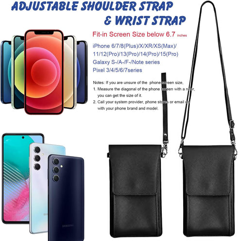 Small Phone Purse Crossbody Wallet, iPhone Crossbody Bag with Shoulder Strap,Waterproof Phone Wallet Case with Touch Screen Window up to 6.7 inch ...