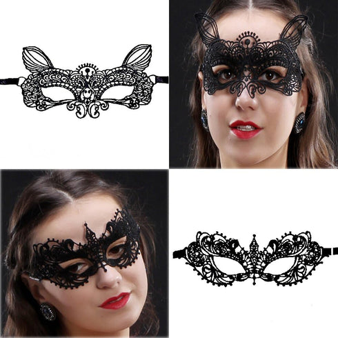 15 Packs Women's Sexy Flexible Lace Masks Eye-mask for Ball Party Venetian Masquerade Costume - Black...