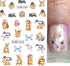 12 Sheets Rabbit Nail Stickers Animal Water Transfer Nail Decals Holographic Art Sticker Decal Rabbit Butterfly Flower Nail Art Design for Women G...