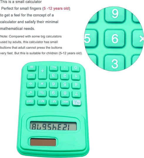 Basic Calculator Dual Power 8 Digit Silicone Button Desktop Calculator (4 Colors, Set of 8)...