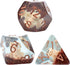 Gate Keeper Games and Dice: Inclusion Dice: Puppy Dice - 7pc RPG Set, Tan Puppy in Clear Resin w/ Brown Glitter, 7 Resin Dice for Role Playing Gam...