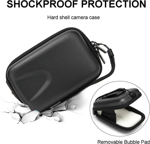 Digital Camera Case,Small Hard Shell Camera Lens Bag,Waterproof Carrying Camera Accessories Protective Storage Holder for Canon G7X2 G7X3 RX100m3/...