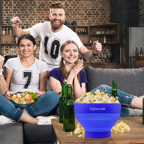 The Original Microwave Popcorn Popper, Silicone Popcorn Maker Collapsible Bowl BPA -Free, Hot Air Popcorn Maker, No Oil Required?Red an Blue...