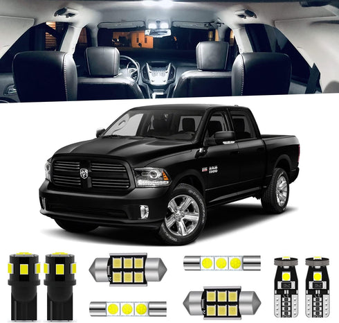 12-Pieces Ram Interior LED Light Kit for Dodge Ram 2009 2010 2011 2012 2013 2014 2015 2016 2017 2018 White 6000K Interior LED Lighting Package + L...